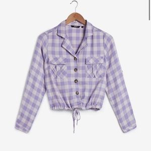 Westside brand cropped drawstring flannel